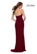 Picture of: Strapless Jersey Dress with Ruching and Skirt Slit in Burgundy, Style: 29489, Style: 29489