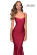 Picture of: Form Fitting Prom Dress with Dramatic Lace Up Back in Burgundy, Style: 28568, Detail Picture 7