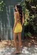 Picture of: Embellished Strappy Back Mini Dress in Buttercup, Style 33933, Detail Picture 9