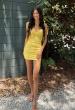 Picture of: Embellished Strappy Back Mini Dress in Buttercup, Style 33933, Detail Picture 7