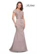 Picture of: Long Jersey Dress with Embellished Ruched Top in Champagne, Style: 26806, Main Picture