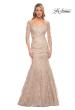 Picture of: Long Lace Mermaid Gown with Off the Shoulder Top in Pink, Style: 30164, Main Picture