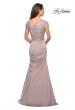 Picture of: Long Jersey Dress with Embellished Ruched Top in Champagne, Style: 26806, Back Picture