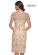 Picture of: Beaded Short Evening Dress with Illusion Neckline in Champagne, Style: 30801, Back Picture
