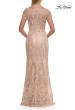 Picture of: Art Deco Beaded Long Evening Dress with V Neckline in Champagne, Style: 31844, Back Picture
