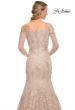 Picture of: Long Lace Mermaid Gown with Off the Shoulder Top in Pink, Style: 30164, Detail Picture 2