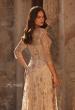 Picture of: Beautiful Lace Mother of the Bride Gown with V Neckline in Champagne, Style: 30803, Detail Picture 2