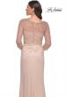 Picture of: Stunning Satin Dress with Gathered Waist and Beaded Illusion Sleeves in Champagne, Style: 31011, Detail Picture 2