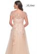Picture of: Tulle and Lace A-Line Dress with Illusion Neckline and Short Sleeves in Champagne, Style: 31198, Detail Picture 2