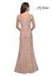 Picture of: Short Sleeve Lace Evening Dress with V Neckline in Ballet Pink, Style: 28099, Detail Picture 7