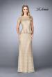 Picture of: Lace A-line Gown With Sheer Neckline and Peplum in Champagne, Style: 24896, Detail Picture 1