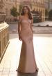 Picture of: Off the Shoulder Satin and Lace Mermaid Pleated Gown, Style: 30199, Main Picture