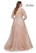 Picture of: Lace Embellished Tulle A-Line Dress with Illusion Back in Champagne, Style: 31383, Back Picture