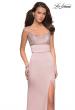 Picture of: Fitted Jersey Dress with Banded Waist and Beads in Champagne, Style: 27274, Main Picture