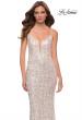 Picture of: Gorgeous Sequin Dress with V Neck and Open Back in Champagne, Style 29872, Main Picture