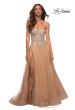 Picture of: Tulle and Lace Ballgown with High Slit and Pockets in Champagne, Main Picture
