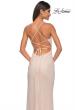 Picture of: Rhinestone Fishnet Dress with V Neck and Lace Up Back in Champagne, Style: 32203, Detail Picture 8