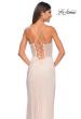 Picture of: Fishnet Rhinestone Fitted Dress with Bustier Top and High Neckline in Champagne, Style: 32227, Detail Picture 10