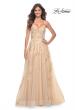 Picture of: Fabulous A-Line Gown Embellished with Sequin Beaded Applique in Champagne, Style: 32032, Detail Picture 11