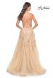Picture of: Fabulous A-Line Gown Embellished with Sequin Beaded Applique in Champagne, Style: 32032, Detail Picture 12