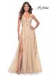 Picture of: Fabulous A-Line Gown Embellished with Sequin Beaded Applique in Champagne, Style: 32032, Detail Picture 13