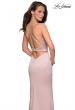 Picture of: Fitted Jersey Dress with Banded Waist and Beads in Champagne, Style: 27274, Back Picture