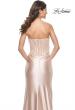 Picture of: Stretch Satin Gown with Sweetheart Top and Illusion Back in Champagne, Style: 32159, Back Picture