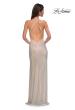 Picture of: Gorgeous Rhinestone Encrusted Fitted Dress with Draped Neckline in Champagne , Style 32915, Back Picture