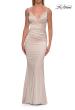 Picture of: Satin Fitted Gown with Gathered Bodice and Spaghetti Straps in Champagne, Style: 33421, Detail Picture 24