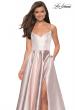 Picture of: Metallic A-line Prom Gown with Side Leg Slit in Champagne, Style: 27619, Detail Picture 1
