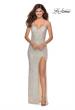 Picture of: Form Fitting Sequin Dress with Cut Out Open Back in Silver, Style: 28616, Detail Picture 1