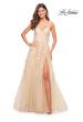 Picture of: Gorgeous Lace and Tulle Ball Gown with High Slit in Champagne, Style: 30591, Detail Picture 1