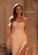 Picture of: Beaded Strapless Evening Dress with Sheer Back in Champagne , Style: 32794, Detail Picture 1