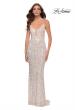 Picture of: Gorgeous Sequin Dress with V Neck and Open Back in Champagne, Style 29872, Detail Picture 3