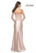 Picture of: Stretch Satin Gown with Sweetheart Top and Illusion Back in Champagne, Style: 32159, Detail Picture 4