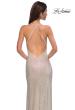 Picture of: Gorgeous Rhinestone Encrusted Fitted Dress with Draped Neckline in Champagne , Style 32915, Detail Picture 4