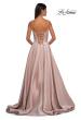 Picture of: Mikado A-line Gown with Lace Detail Neckline in Champagne, Style: 32878, Detail Picture 6