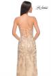 Picture of: Embroidered Lace Fitted Prom Dress with Lace Edge Slit in Champagne, Style: 32013, Detail Picture 7