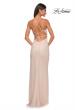 Picture of: Rhinestone Fishnet Dress with V Neck and Lace Up Back in Champagne, Style: 32203, Detail Picture 7