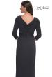 Picture of: Simple Chic Jersey Dress with Ruched Waist and V Neckline in Charcoal, Style: 31014, Detail Picture 8