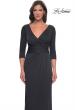 Picture of: Simple Chic Jersey Dress with Ruched Waist and V Neckline in Charcoal, Style: 31014, Detail Picture 7