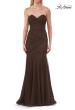 Picture of: Strapless Ruched Mesh Mermaid Evening Gown in Chocolate, Style: 33588, Detail Picture 8
