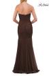 Picture of: Strapless Ruched Mesh Mermaid Evening Gown in Chocolate, Style: 33588, Detail Picture 9