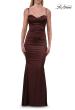 Picture of: Ruched Satin Gown with Sweetheart Neckline and Lace-Up Back in Chocolate, Style: 33764, Detail Picture 21