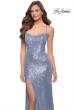 Picture of: Sequin Dress with Square Neckline and Open Back in Cloud Blue, Style 29676, Main Picture