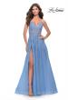 Picture of: A-Line Tulle Prom Dress with Lace Applique Sheer Bodice in Cloud Blue, Style: 31284, Main Picture