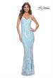 Picture of: Fitted Print Sequin Pastel Prom Dress in Cloud Blue, Style: 31944, Main Picture