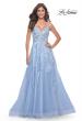 Picture of: Fabulous A-Line Gown Embellished with Sequin Beaded Applique in Cloud Blue, Style: 32032, Main Picture