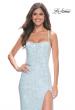 Picture of: Full Rhinestone Embellished Gown with Square Neckline in Cloud Blue, Style: 32039, Main Picture