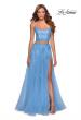Picture of: Long Two Piece Tulle Gown with Floral Embroidery in Cloud Blue, Style: 28271, Detail Picture 8